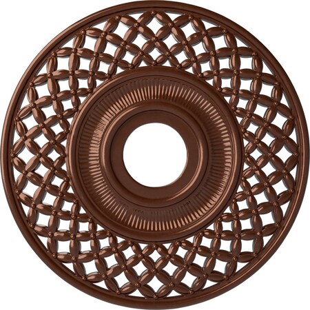 Ekena Millwork Robin Ceiling Medallion (Fits Canopies up to 6 1/4"), 22 1/4"OD x 4 3/4"ID x 1 1/4"P, Copper Penny CM22RBCPS